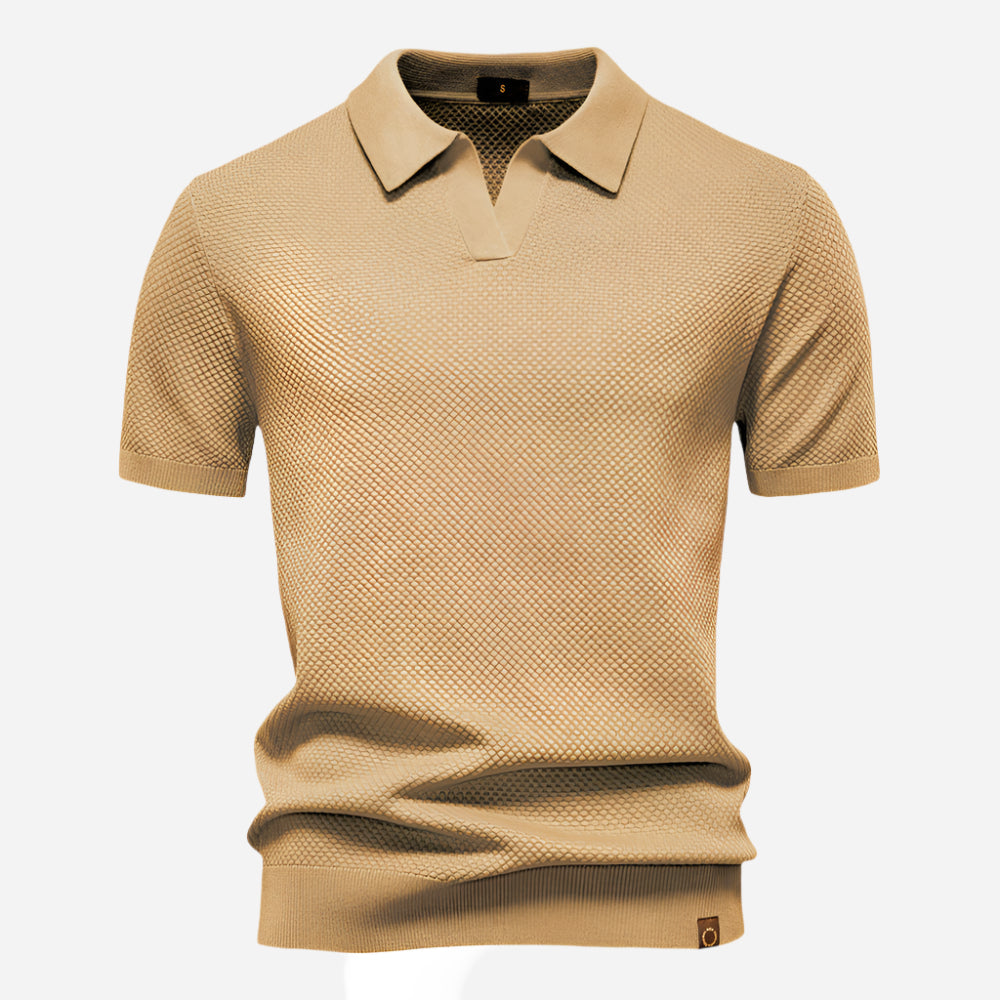 Aldric | Herren Kurzarm Poloshirt mit Strukturmuster