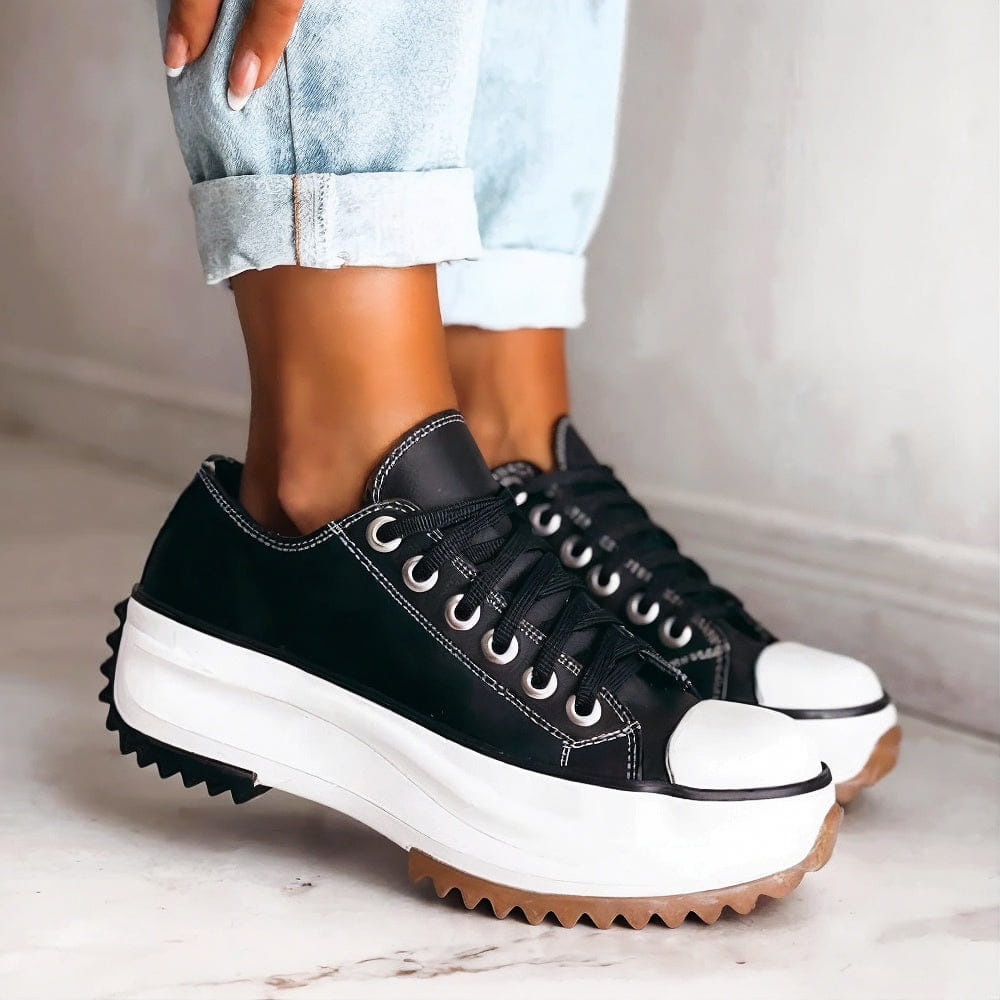 KROHN-E Damen Sneakers Schwarz Leicht Atmungsaktiv
