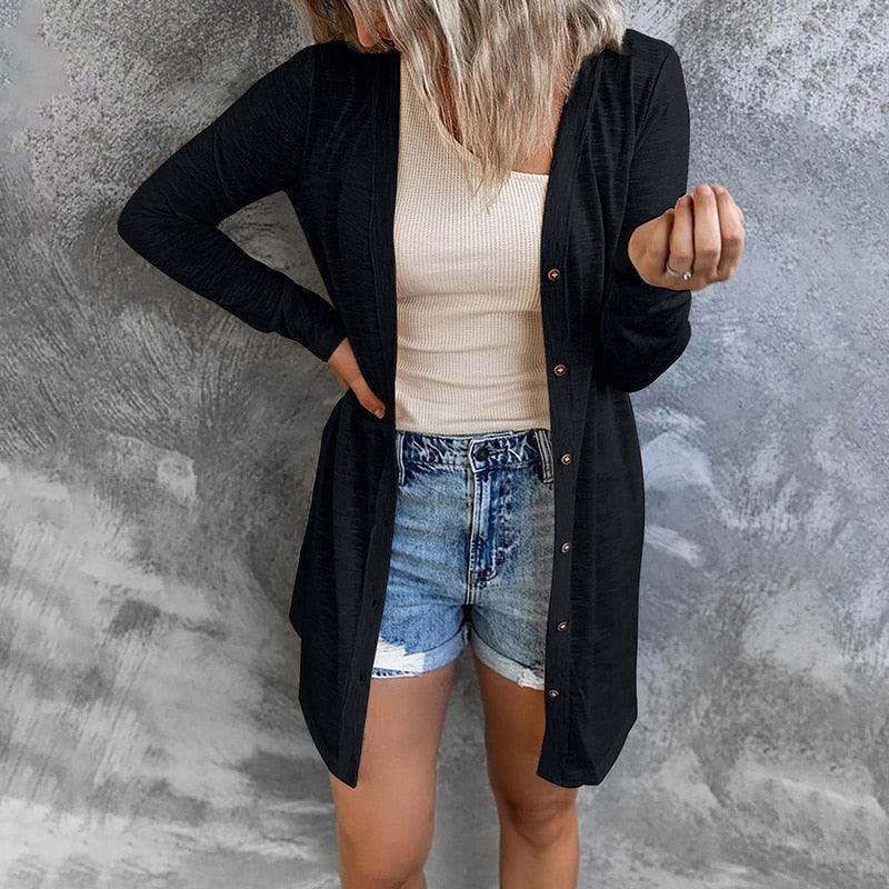 Krohn-e | Luftiger Damen Cardigan mit Knöpfen