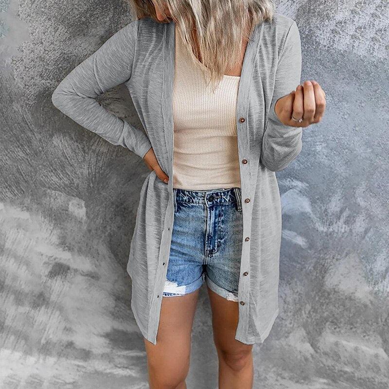 Krohn-e | Luftiger Damen Cardigan mit Knöpfen