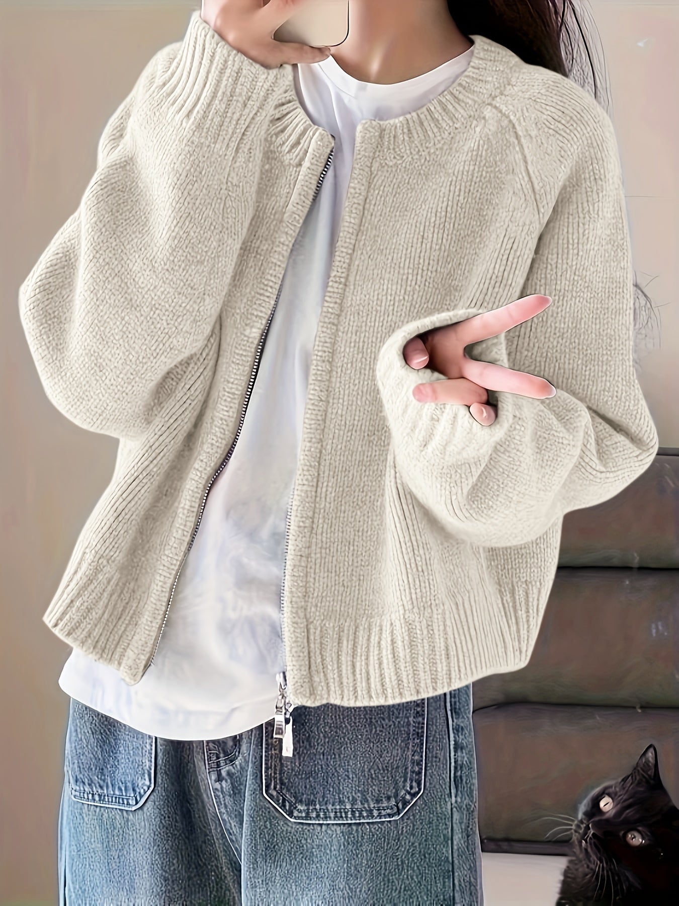 Krohn-e | Legere Damen-Strickjacke