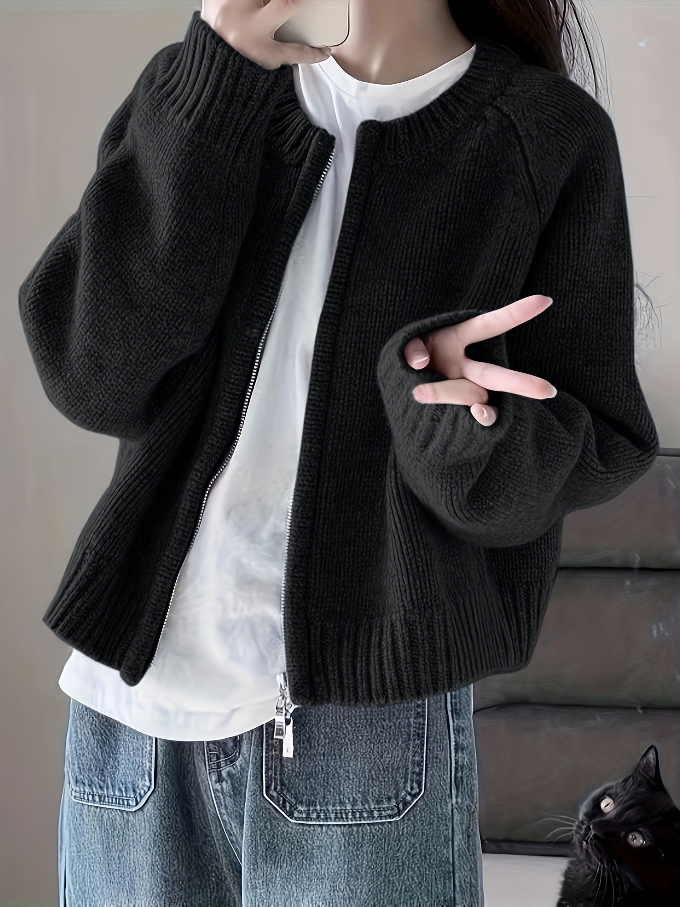 Krohn-e | Legere Damen-Strickjacke
