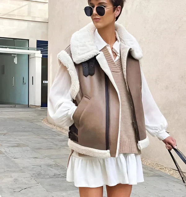 Krohn-e | Trendy Weste mit Futter aus Kunstfell für Frauen