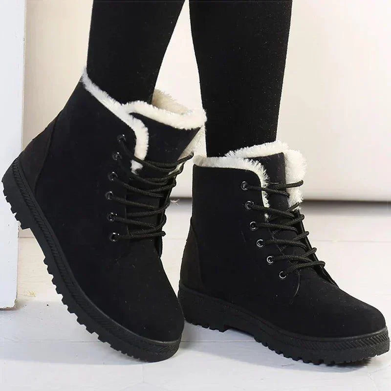 KROHN-E Damen Winterstiefel Isoliert Kunstfell Robust Warme Stiefel