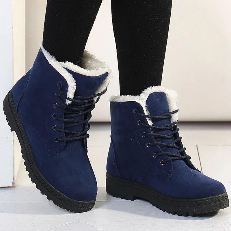 KROHN-E Damen Winter Stiefel Kunstfell Fütterung Wasserdicht