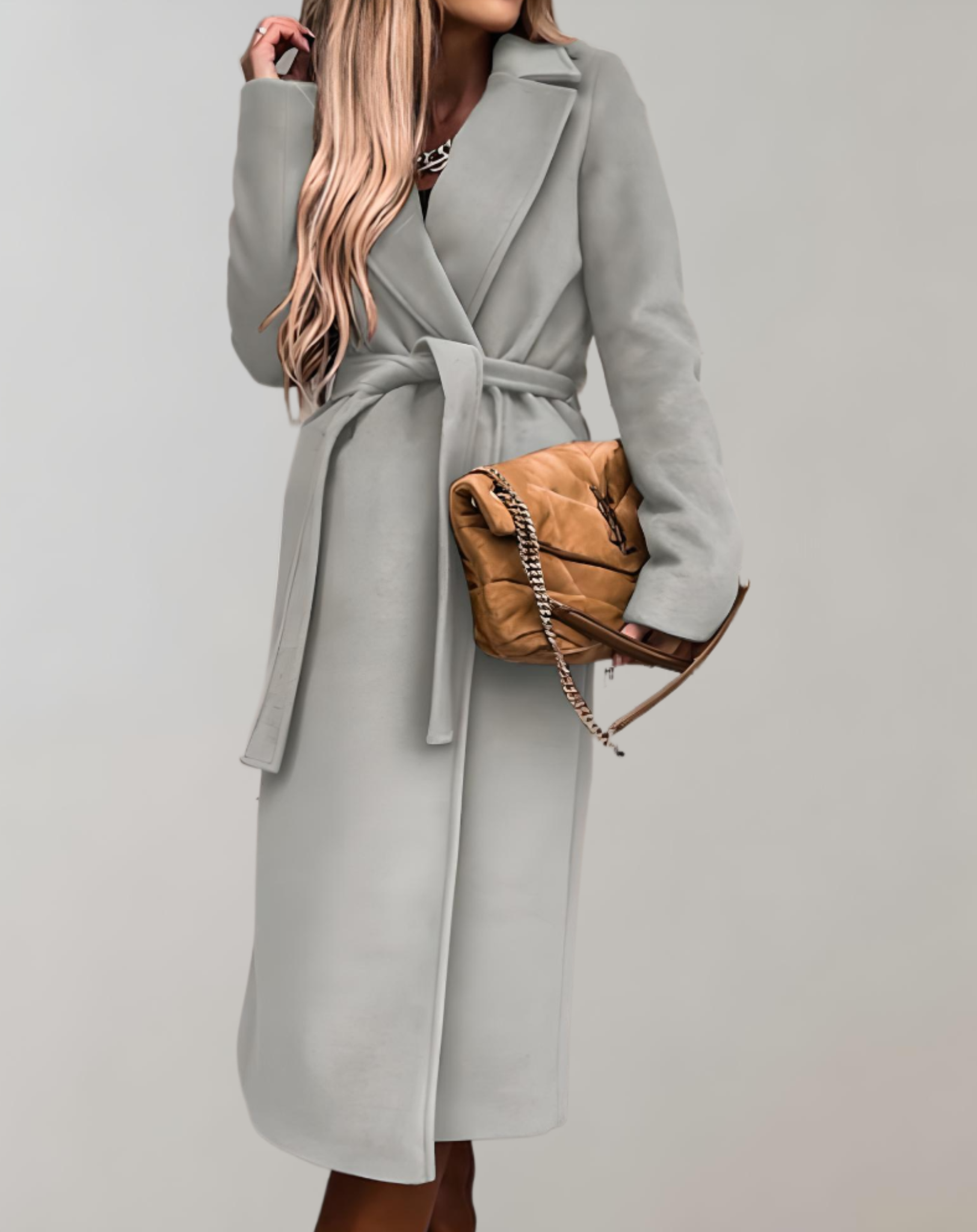 Krohn-e | Langer Herbstmantel für Frauen mit Gürteljacke