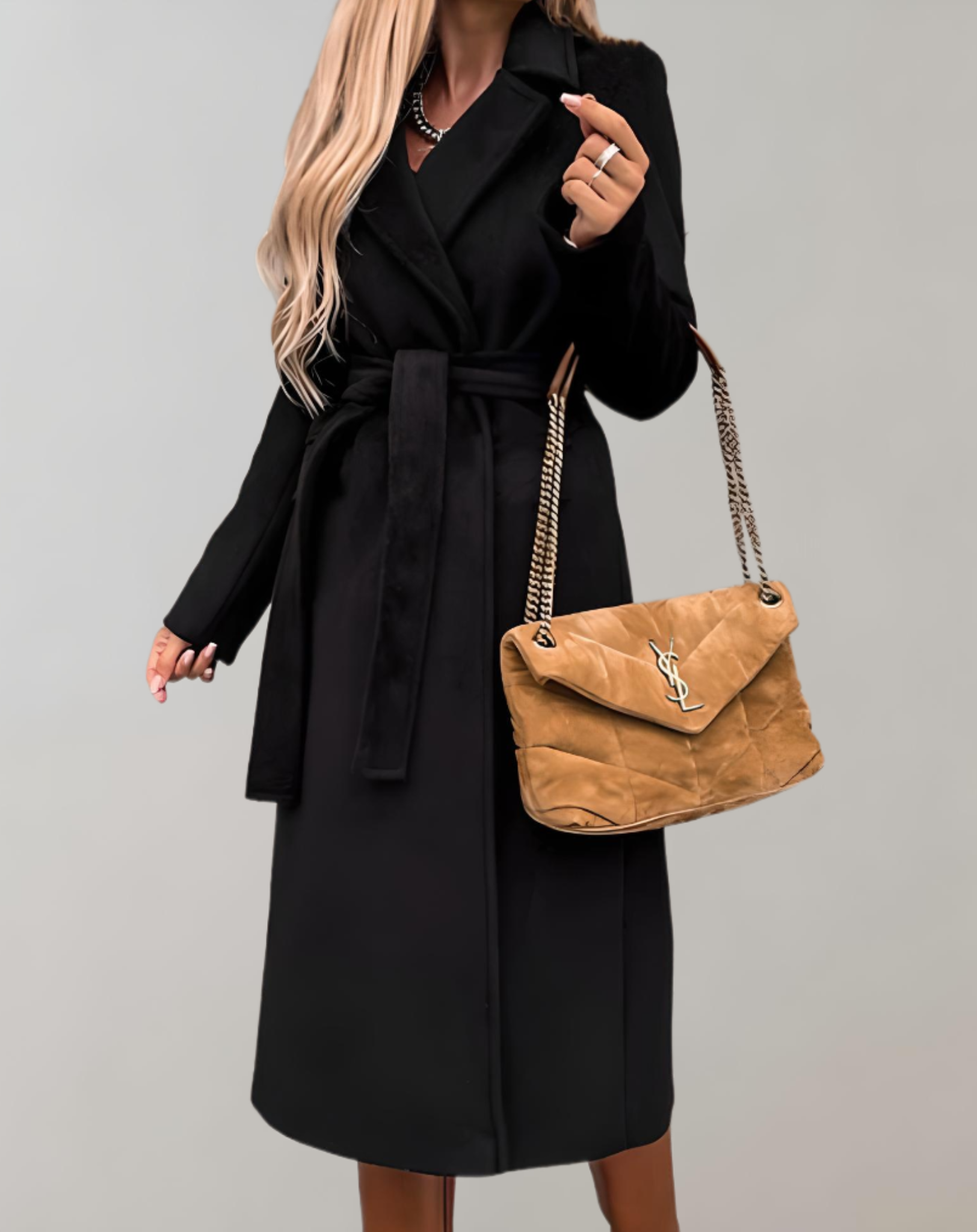Krohn-e | Langer Herbstmantel für Frauen mit Gürteljacke
