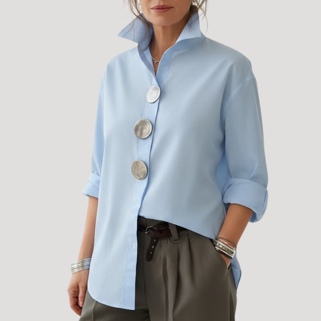 Annika | Damen Button-Down Langarm Hemdbluse