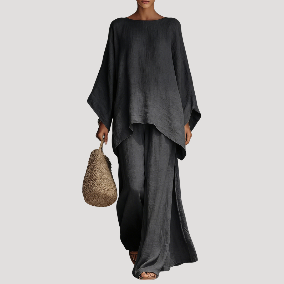 Anouk | Damen Zweiteiler Oversized Top Weites Bein