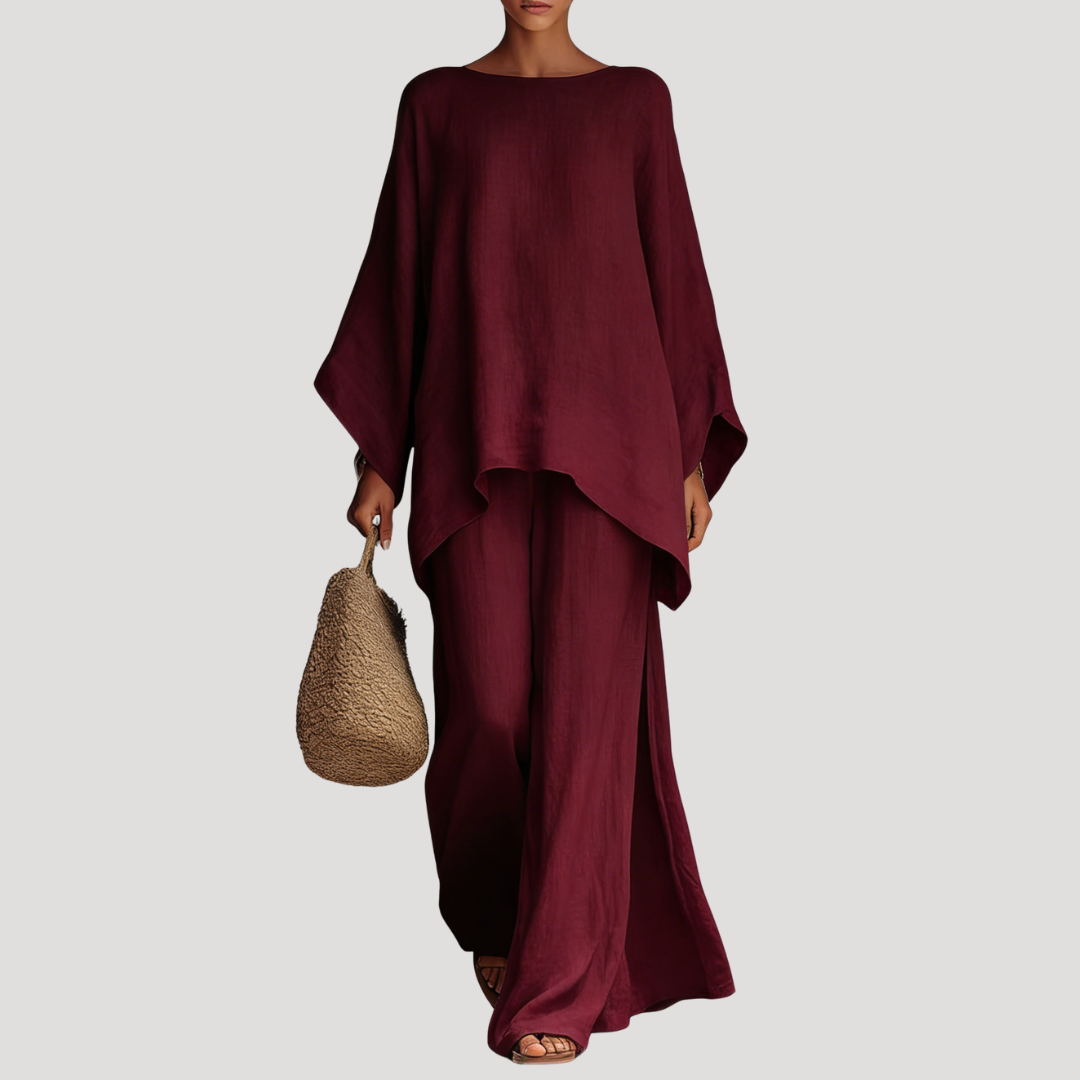 Anouk | Damen Zweiteiler Oversized Top Weites Bein