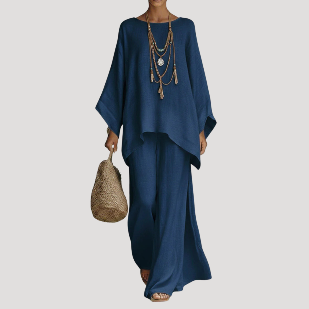 Anouk | Damen Zweiteiler Oversized Top Weites Bein