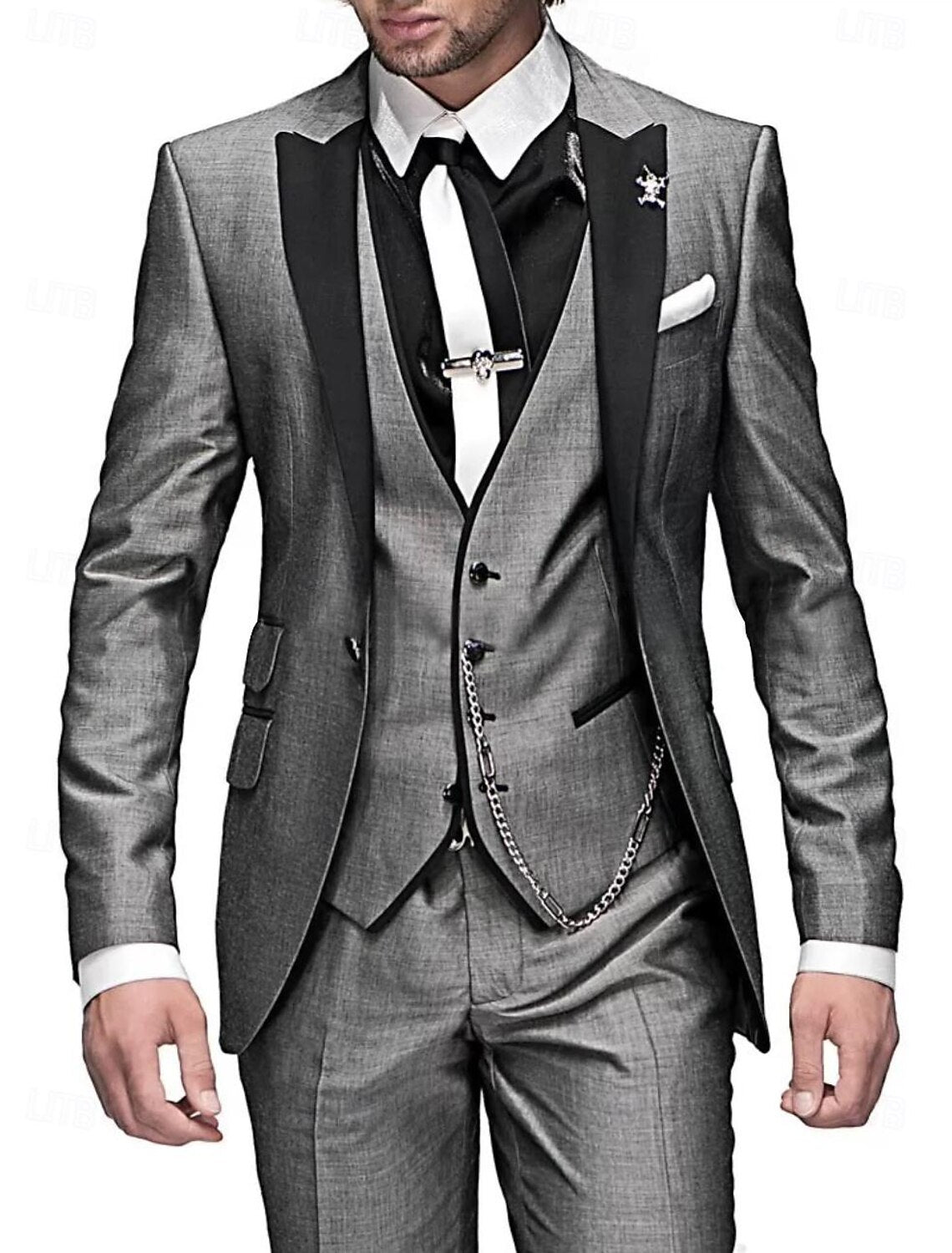 Herren-Anzug aus Leinen: Blazer, Weste und Hose