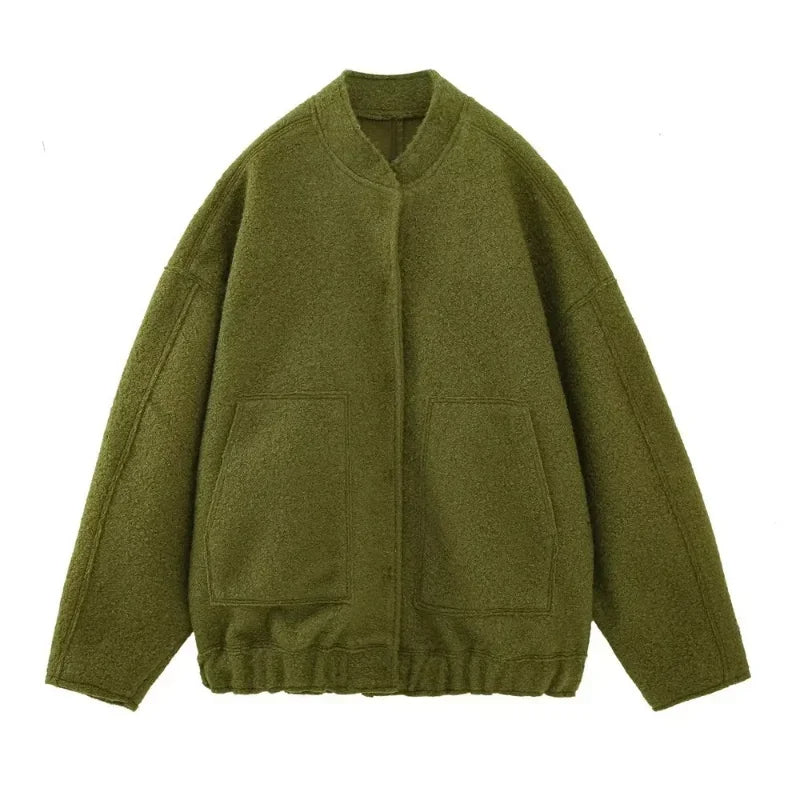 Krohn-e | Flauschige Übergroß Jacke mit Taschen