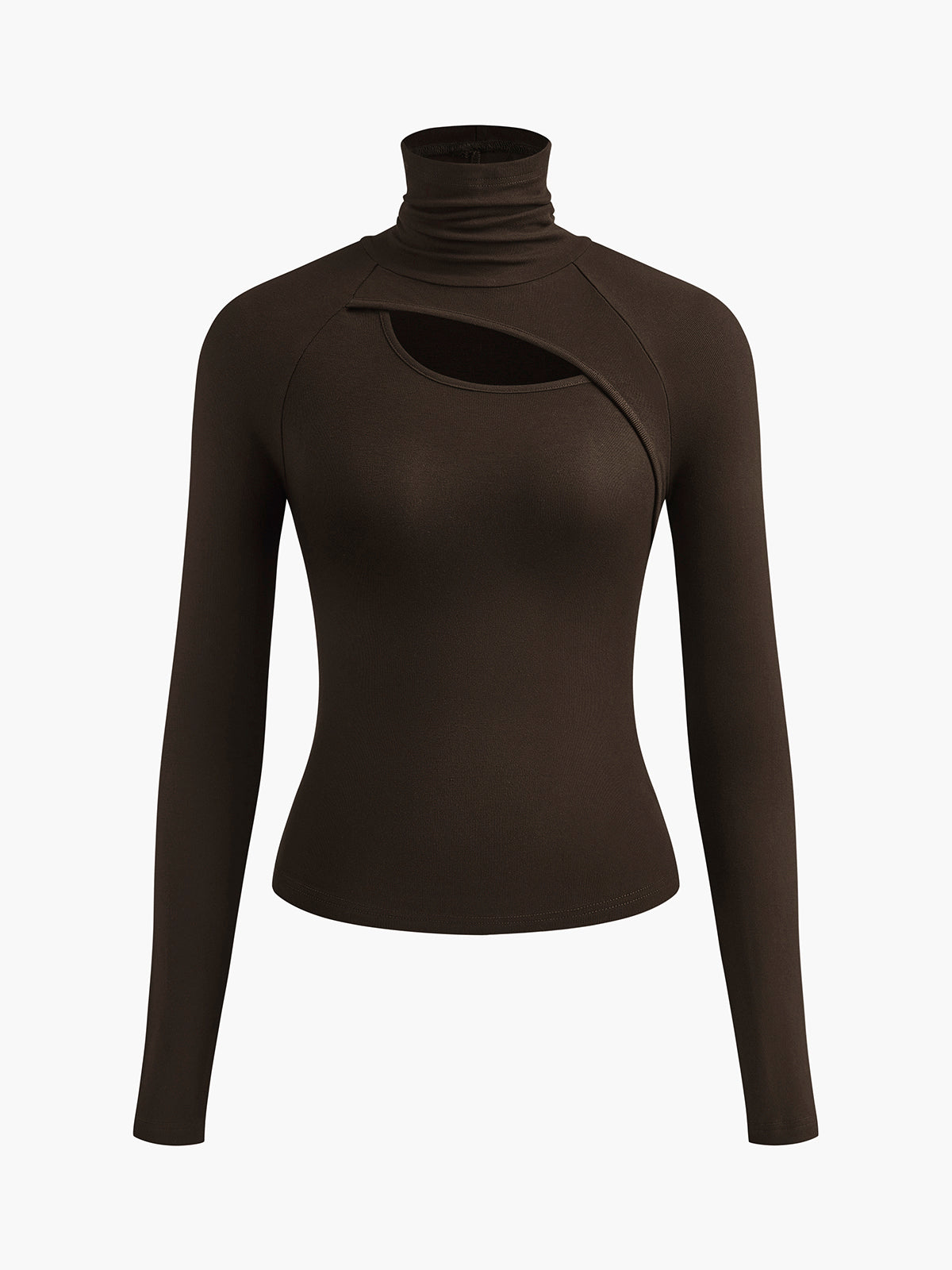 Nova | Damen Rollkragen Langarmshirt mit Cut-Out, figurbetontes Top