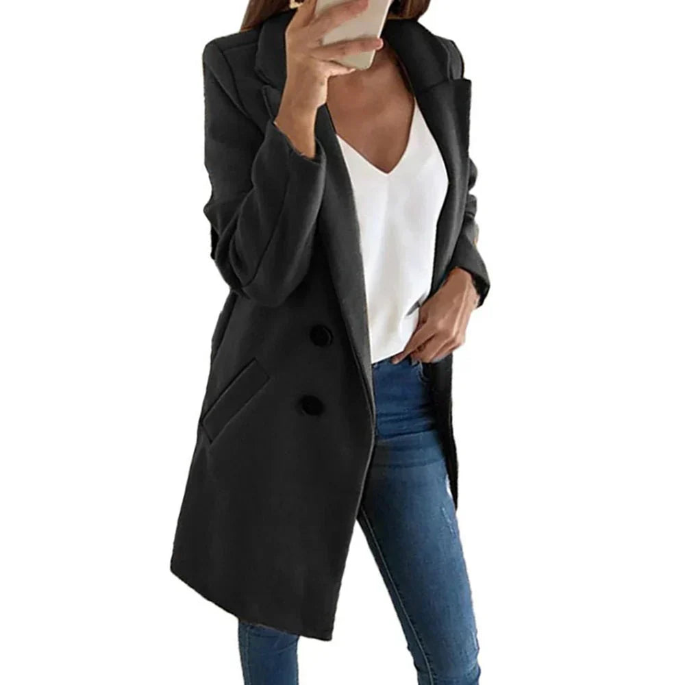 Avelena: Elegantly Long Blazer Coat