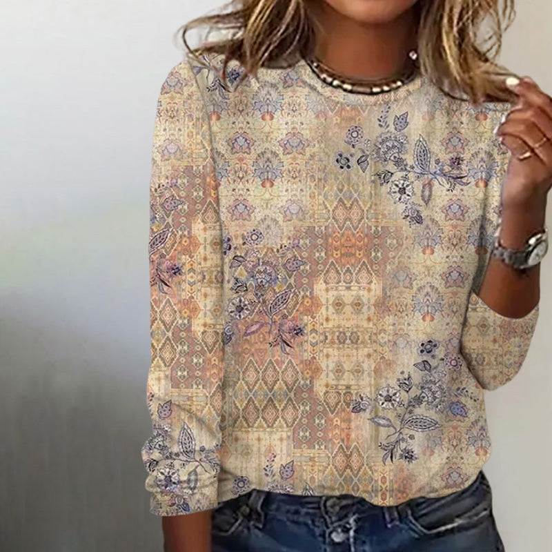 Fudus Ethno-Print Vintage T-Shirt