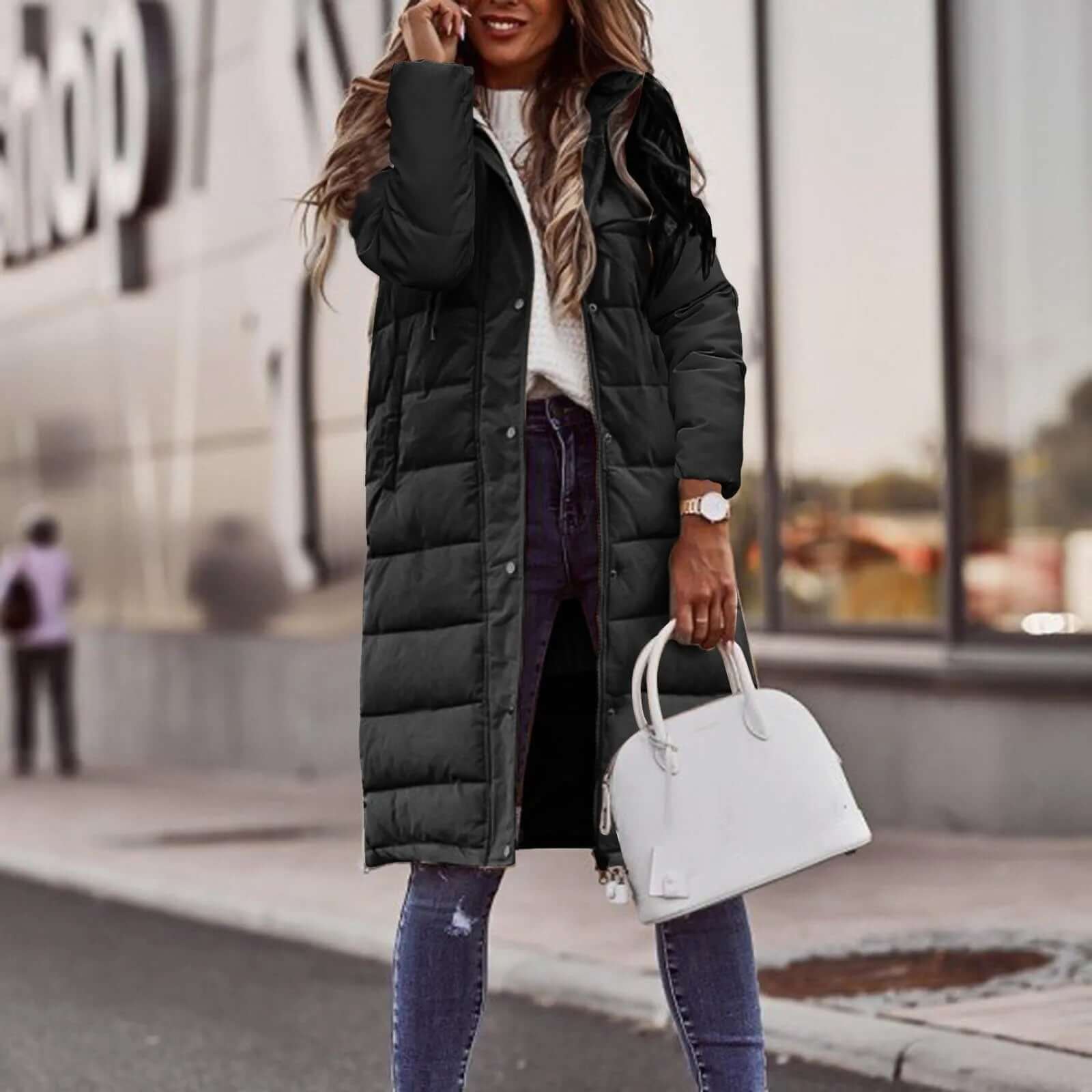 Krohn-e | Damen gepolsterter Wintermantel mit Kapuze