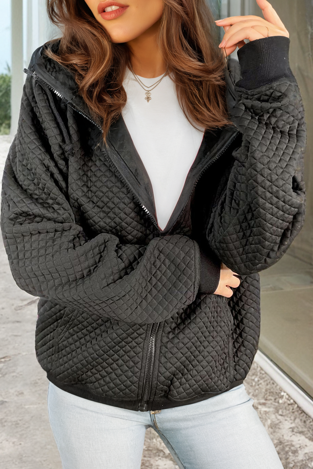 Krohn-e | Gepolsterter Hoodie Polyester-mischung Warm und Komfortabel