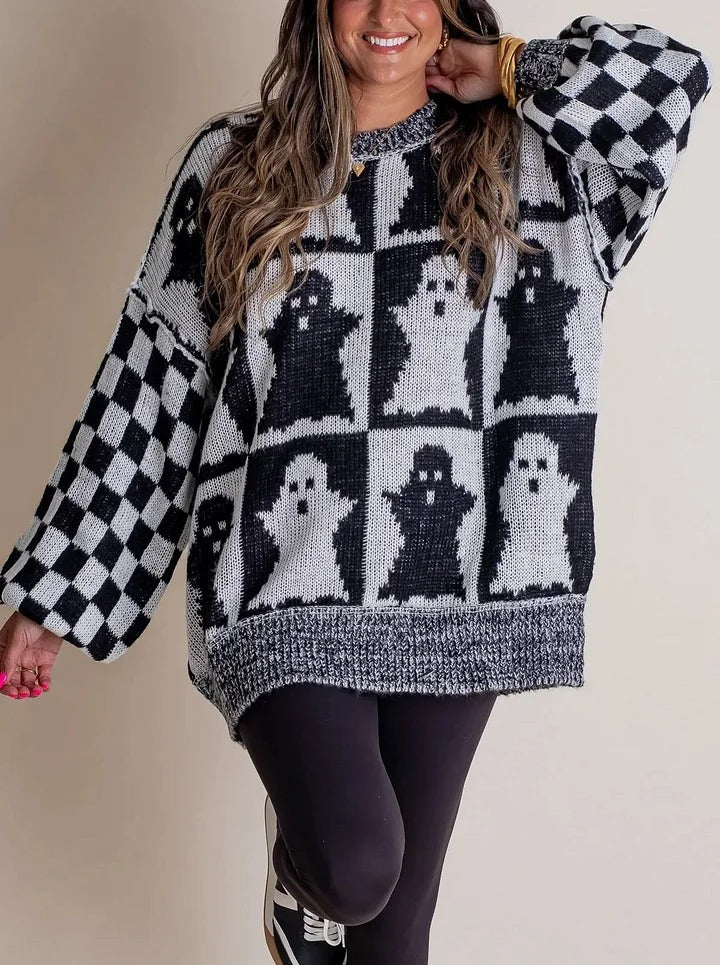 Krohn-e | Karierter Strickpullover