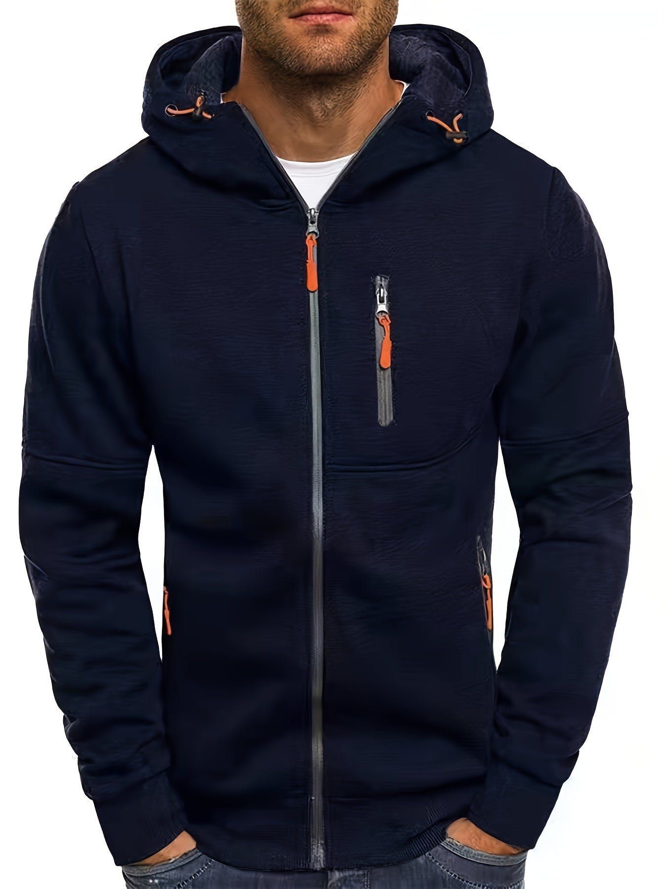Krohn-e | Sportliche Kapuzenjacke mit Reißverschluss Bequem und Atmungsaktiv Perfekt für Outdoor-aktivitäten