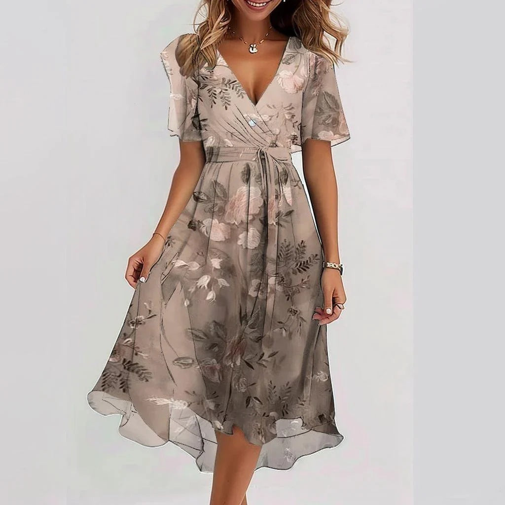 KROHN-E Damen Sommerkleid ärmellos mit fließendem Rock luftig leicht
