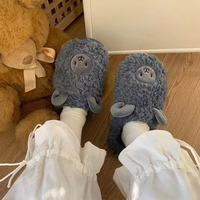 Flauschige Tierpantoffeln