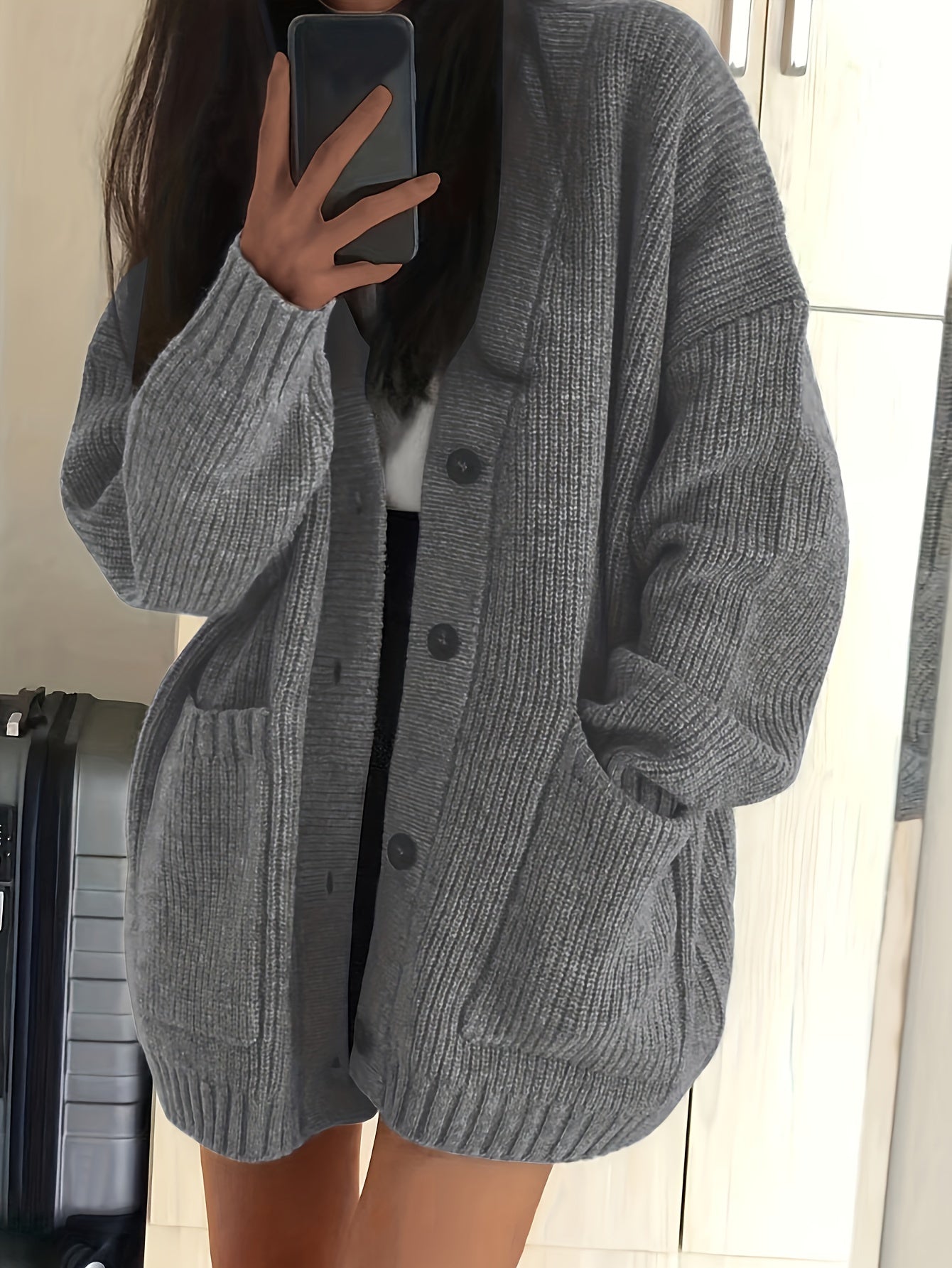 Krohn-e | Damen Freizeit Baumwoll Strickjacke