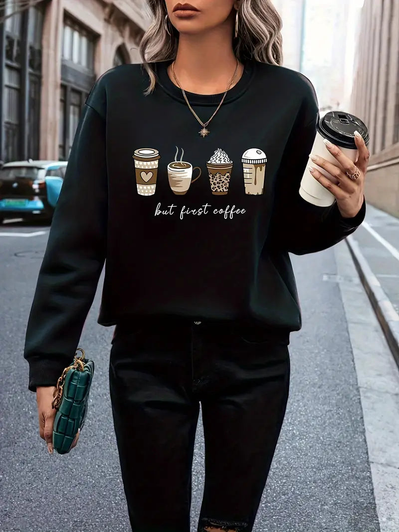 Kaffee-Sweatshirt für Damen von Fudus