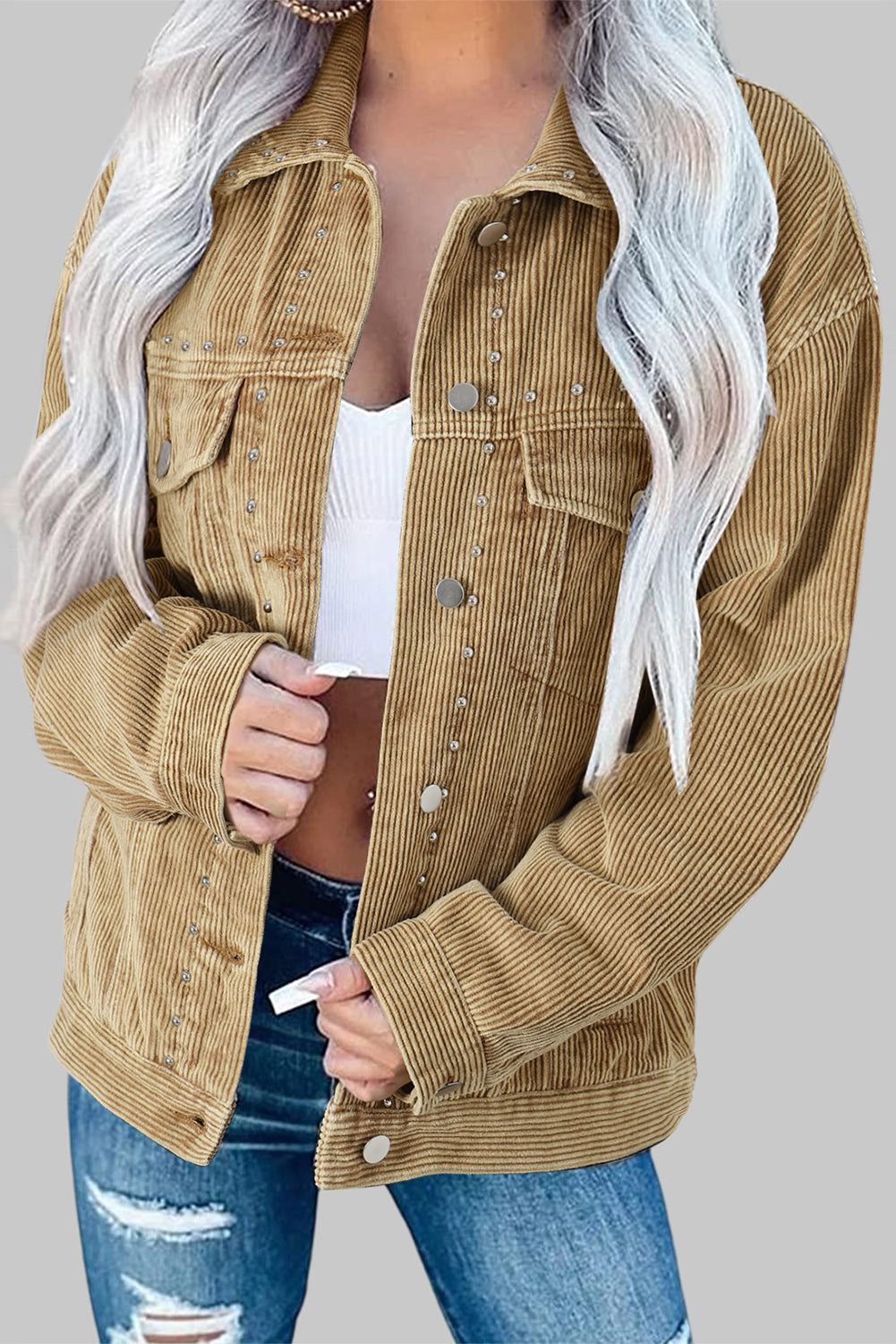 Krohn-e | Cordura-jacke mit Niete Baumwollmischung Trendy und Einzigartig
