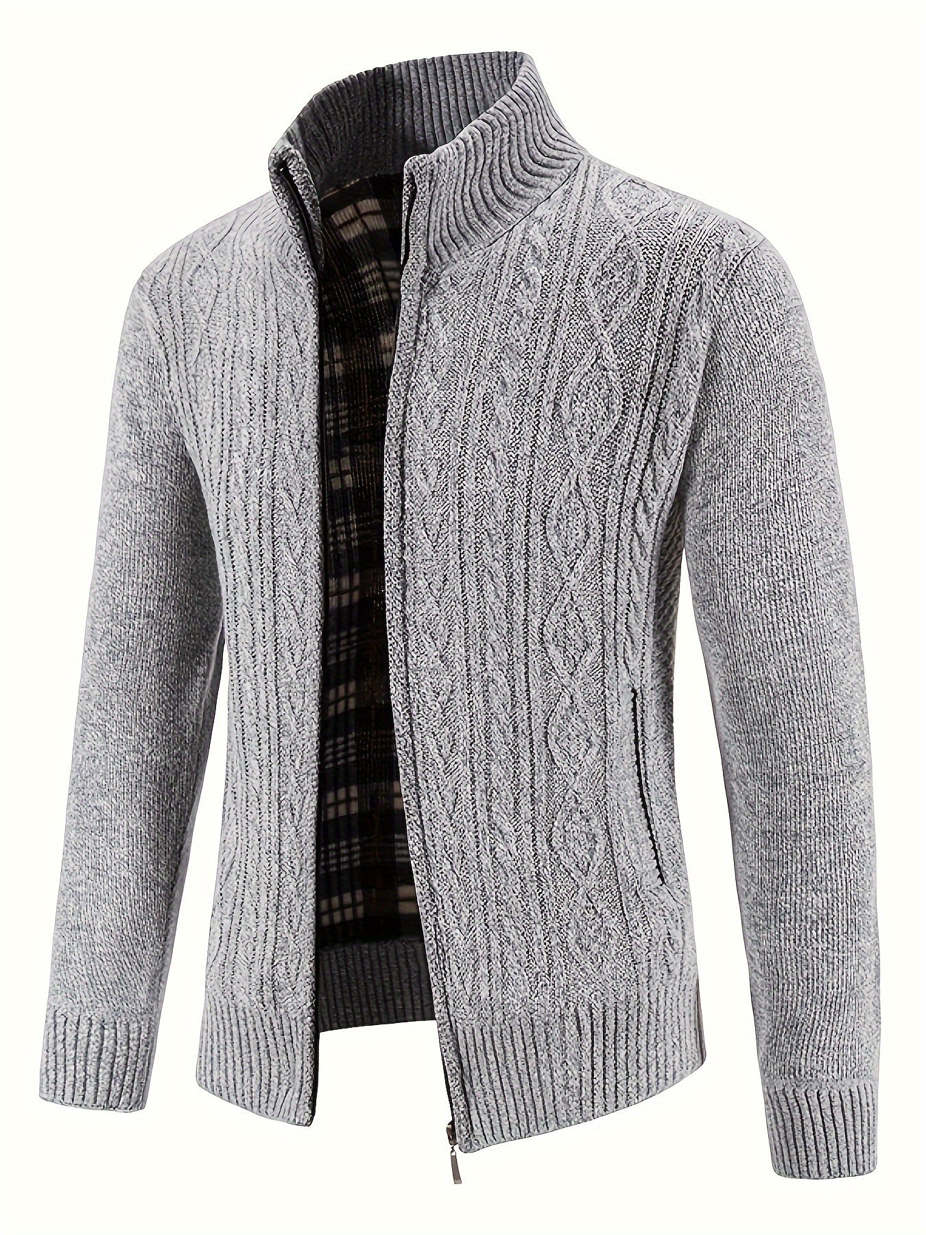 Krohn-e | Strickcardigan mit Reißverschluss und Muster Acryl Bequem und Warm