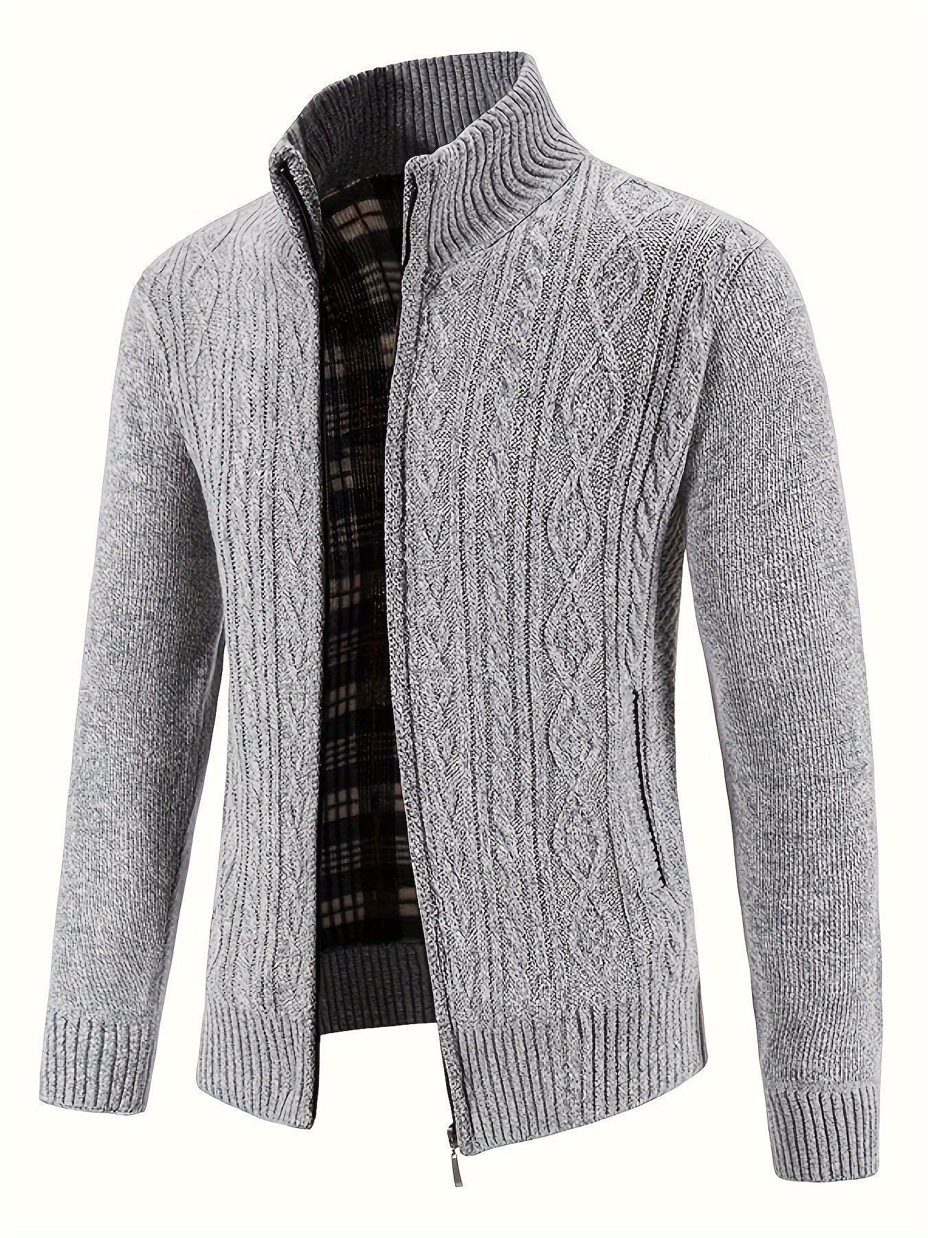Krohn-e | Strickcardigan mit Reißverschluss und Muster Acryl Bequem und Warm