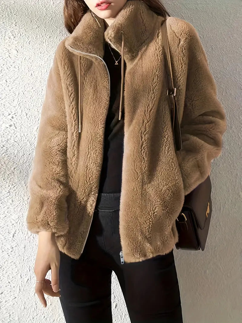 Krohn-e | Damen Pelzmantel mit Warmen Finish