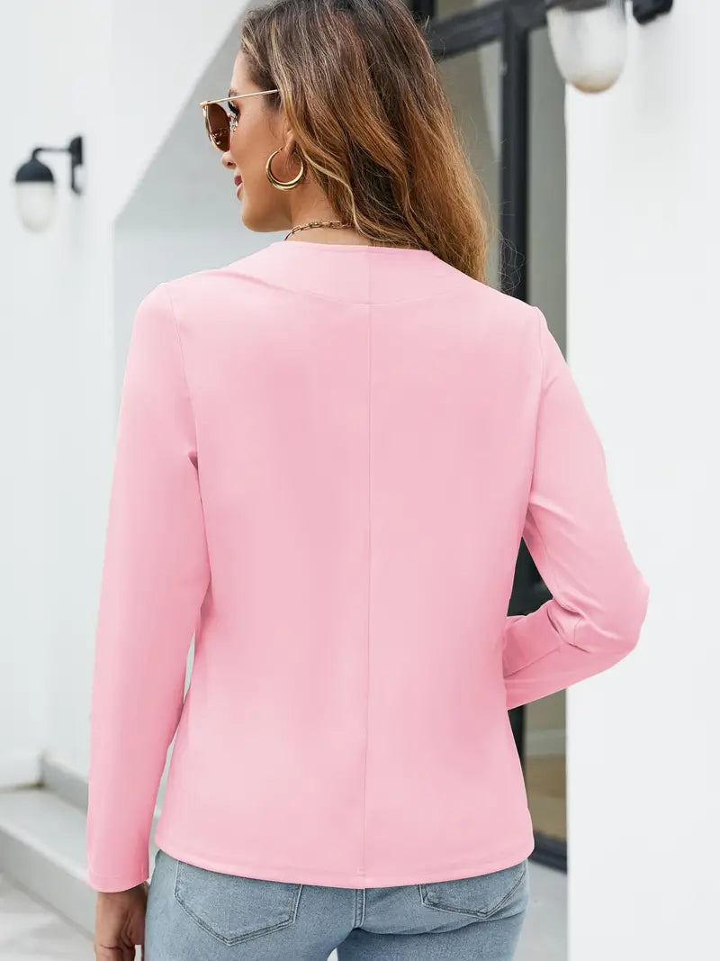 Avelena | Casual, Open-Front Long-Sleeve Blazer