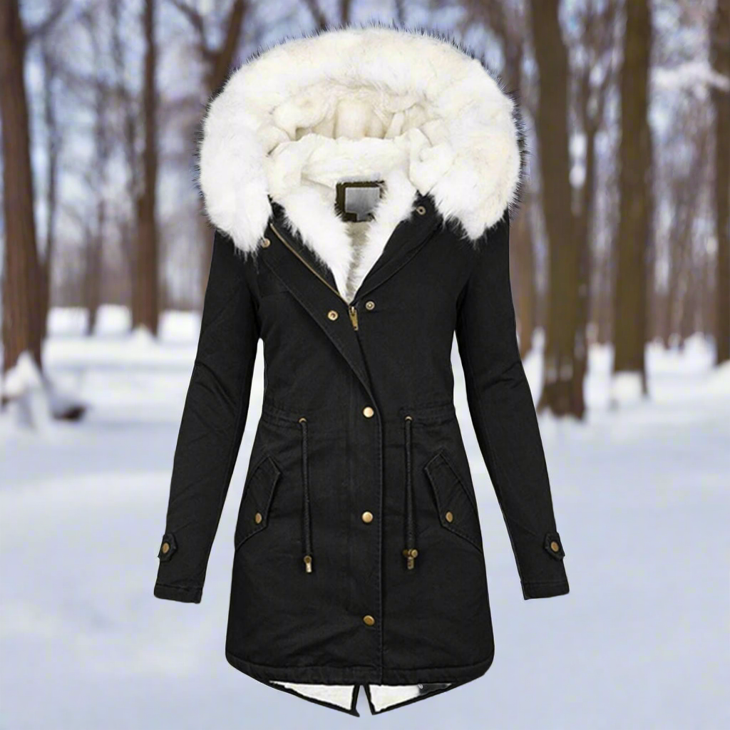 Krohn-e | Faux-Fur-Gefütterte Parka-Jacke - Kapuzenjacke Bis Zur Oberschenkelmitte