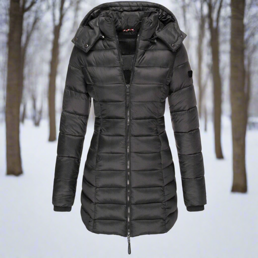 Krohn-e | Kapuzen-Daunenjacke - Gequiltete Langjacke