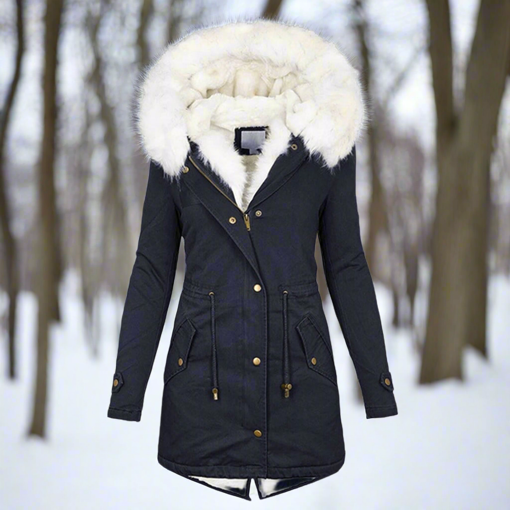 Krohn-e | Faux-Fur-Gefütterte Parka-Jacke - Kapuzenjacke Bis Zur Oberschenkelmitte