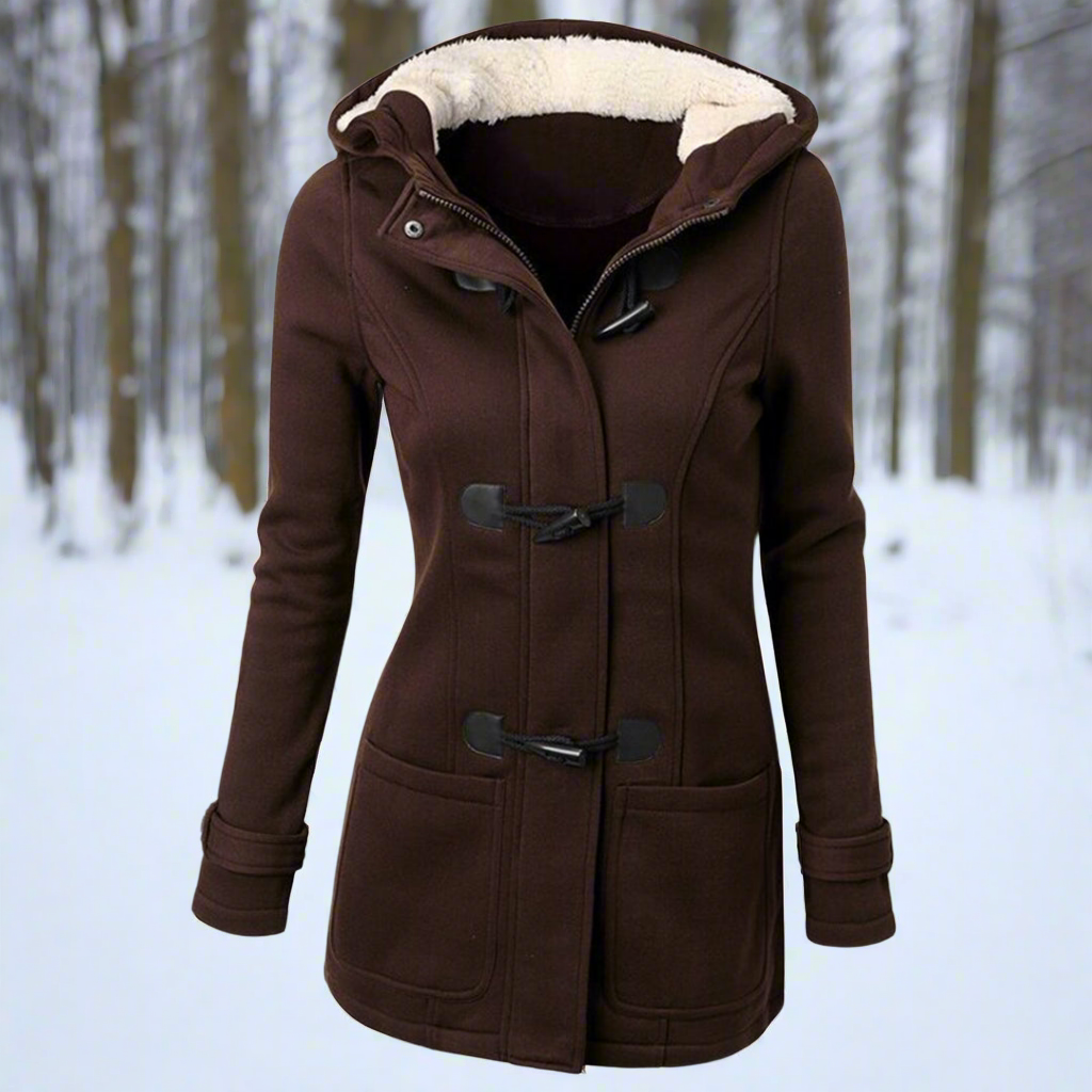 Krohn-e | Woll Toggle Duffle Coat - Kapuzen Fleece Gefütterter Duffle Coat