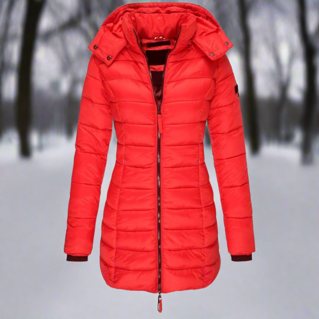 Krohn-e | Kapuzen-Daunenjacke - Gequiltete Langjacke