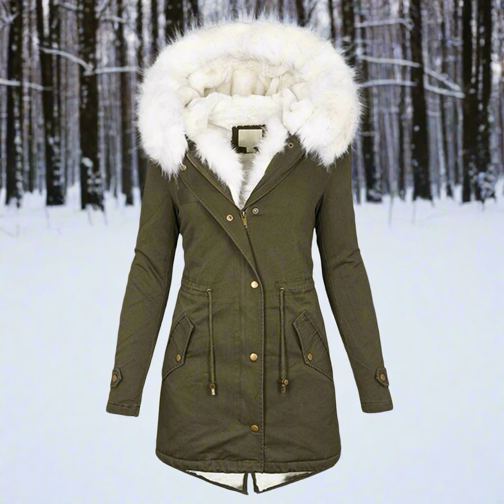 Krohn-e | Faux-Fur-Gefütterte Parka-Jacke - Kapuzenjacke Bis Zur Oberschenkelmitte