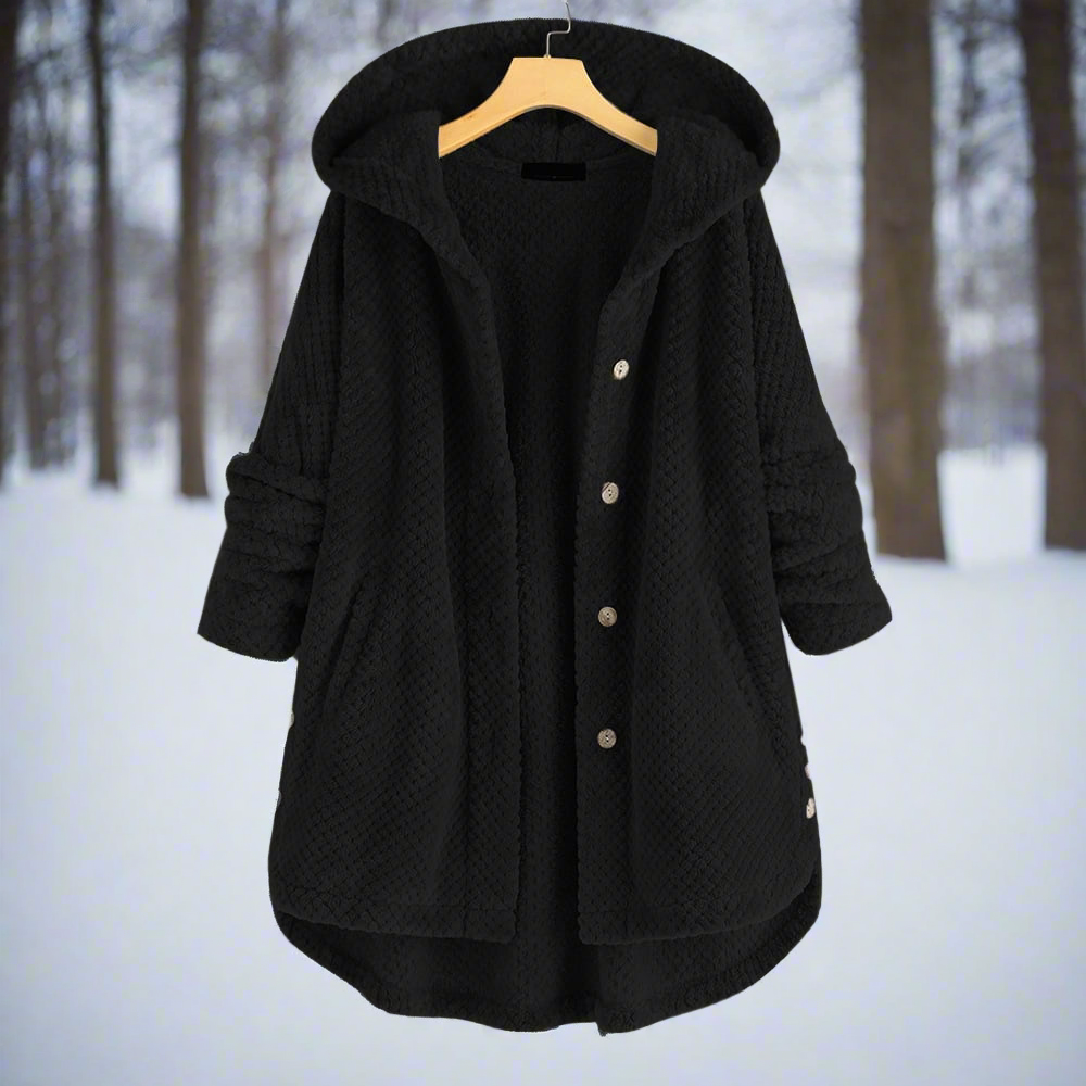 Krohn-e | Bademantel - Strukturiertes Fleece - Lange und Lockere Passform - Knopfverschluss mit Taschen