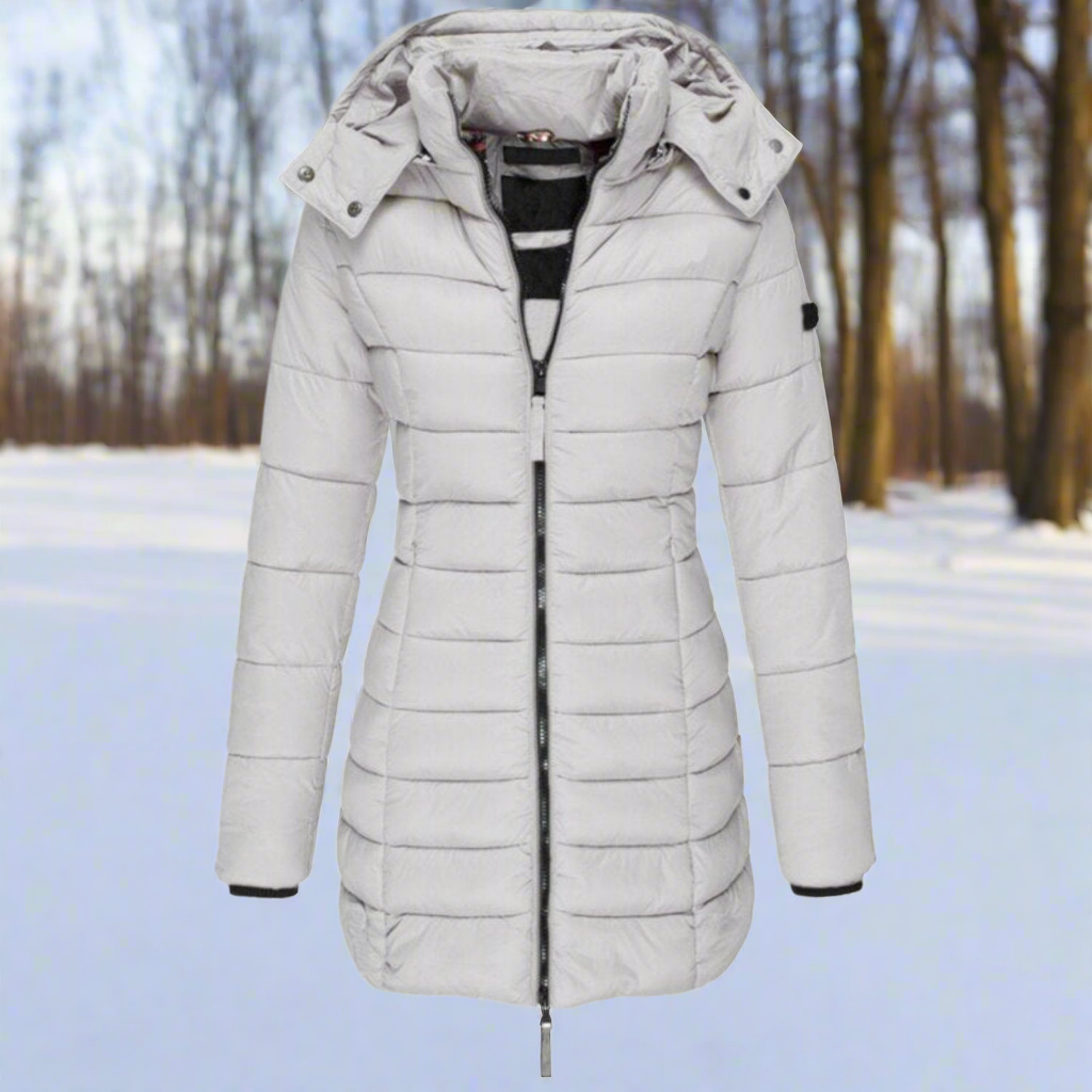 Krohn-e | Kapuzen-Daunenjacke - Gequiltete Langjacke