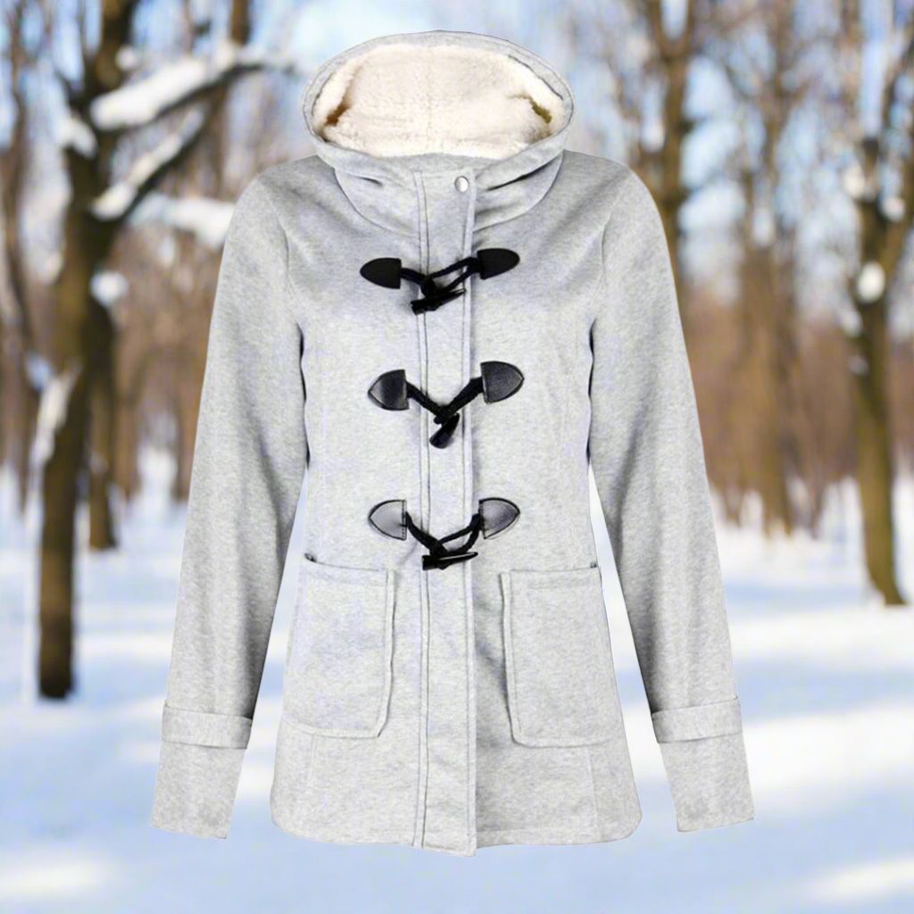 Krohn-e | Woll Toggle Duffle Coat - Kapuzen Fleece Gefütterter Duffle Coat