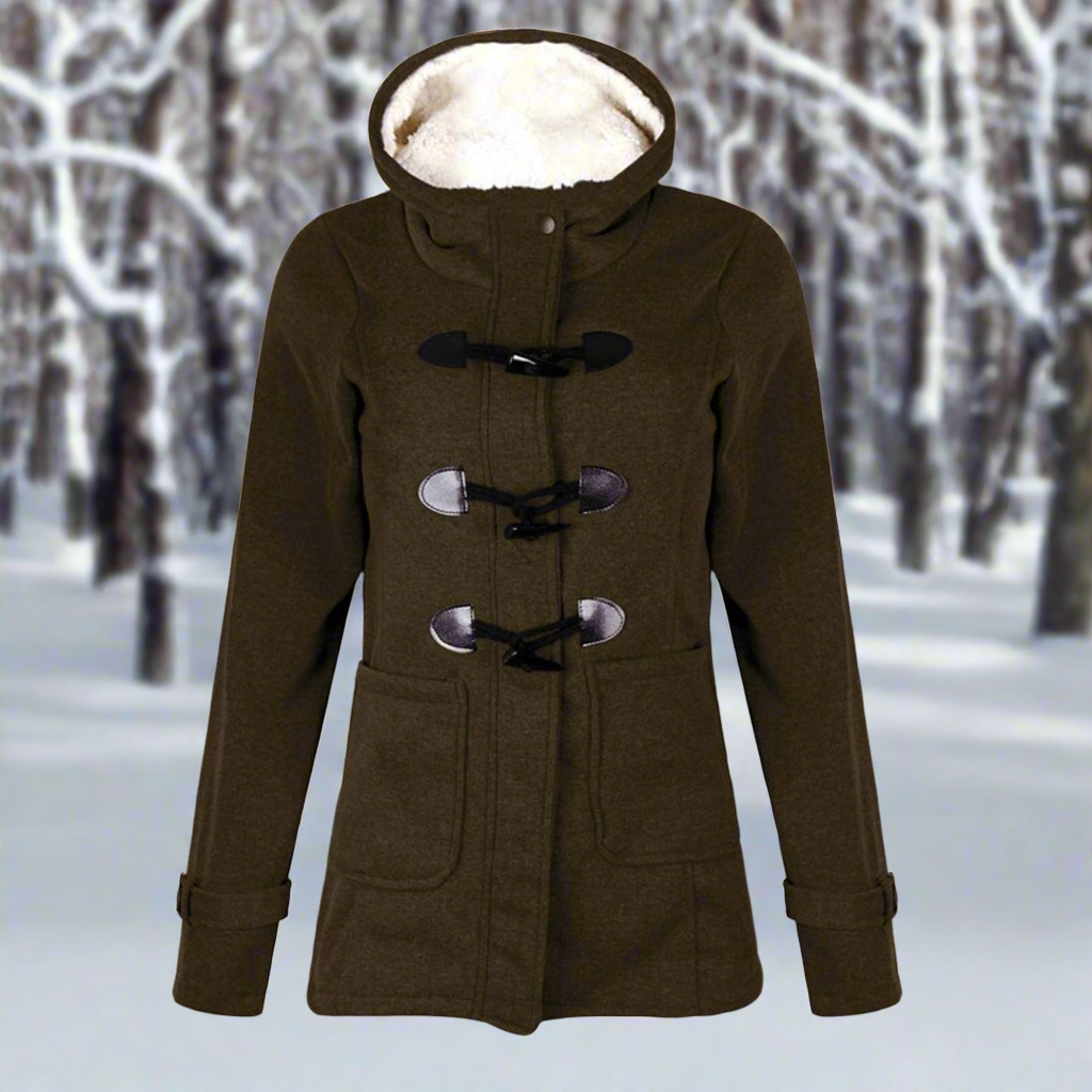 Krohn-e | Woll Toggle Duffle Coat - Kapuzen Fleece Gefütterter Duffle Coat