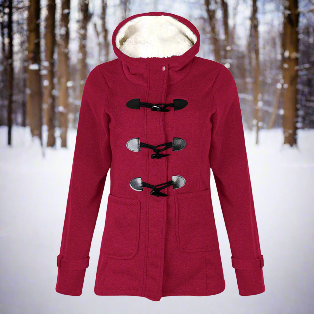 Krohn-e | Woll Toggle Duffle Coat - Kapuzen Fleece Gefütterter Duffle Coat