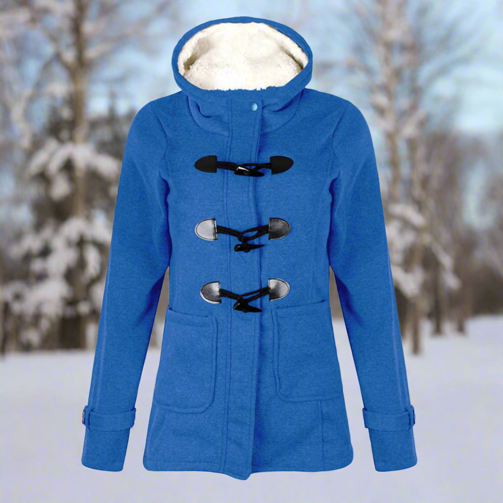 Krohn-e | Woll Toggle Duffle Coat - Kapuzen Fleece Gefütterter Duffle Coat