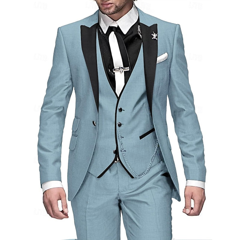 Herren-Anzug aus Leinen: Blazer, Weste und Hose