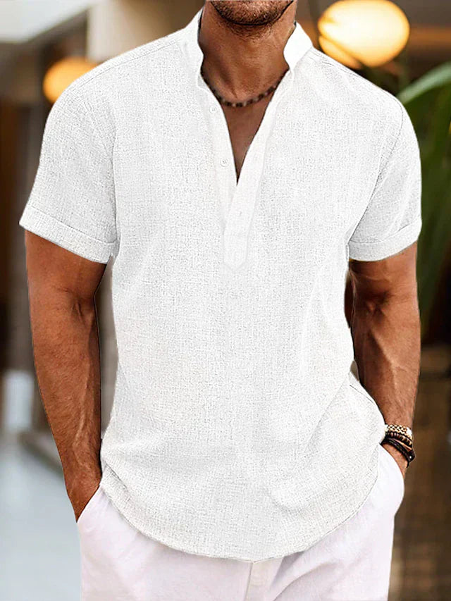 Elegantes, bequemes Herren-Poloshirt mit V-Ausschnitt