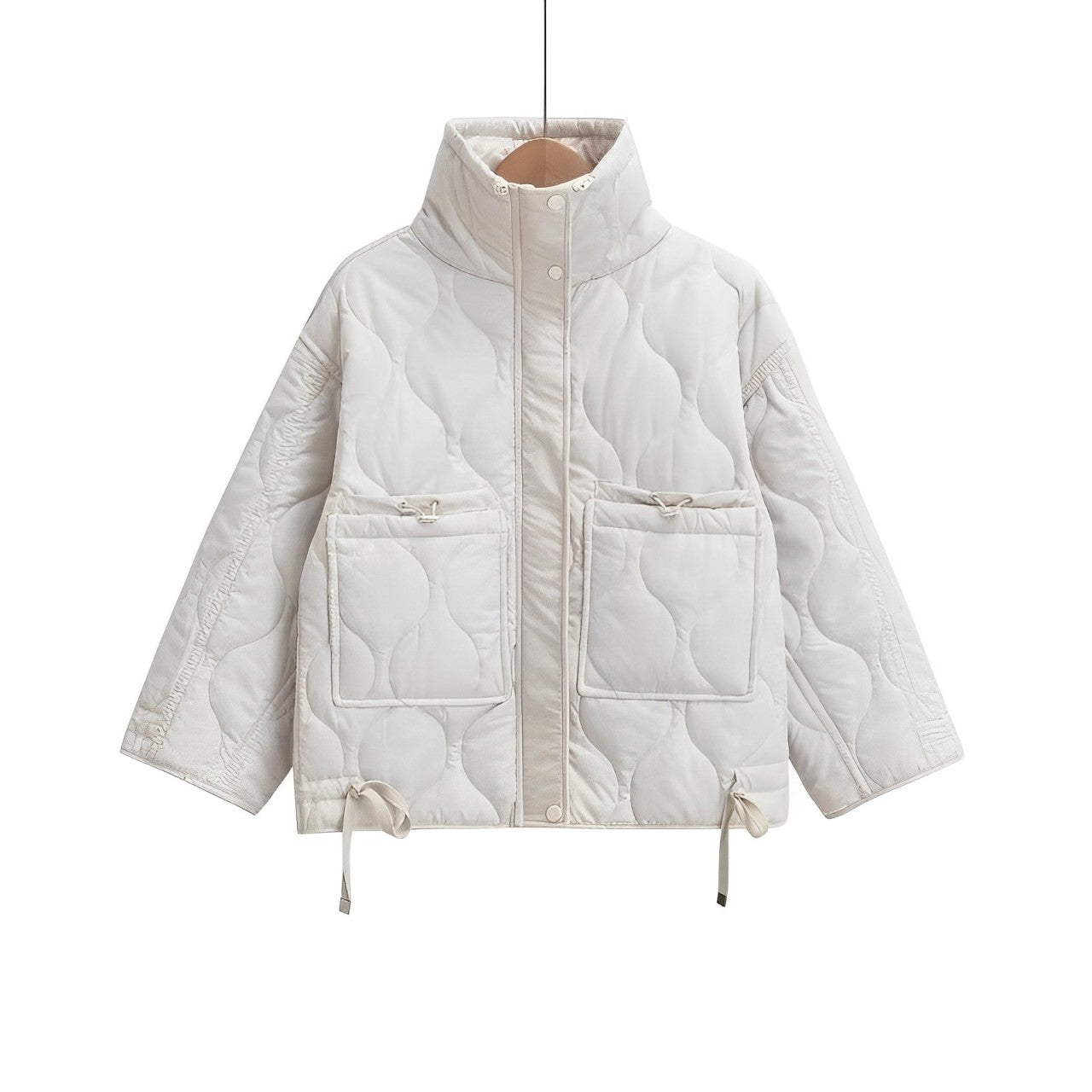 Krohn-e | Baumwolljacke in Hüftlänge mit Stehkragen und Kordelzug