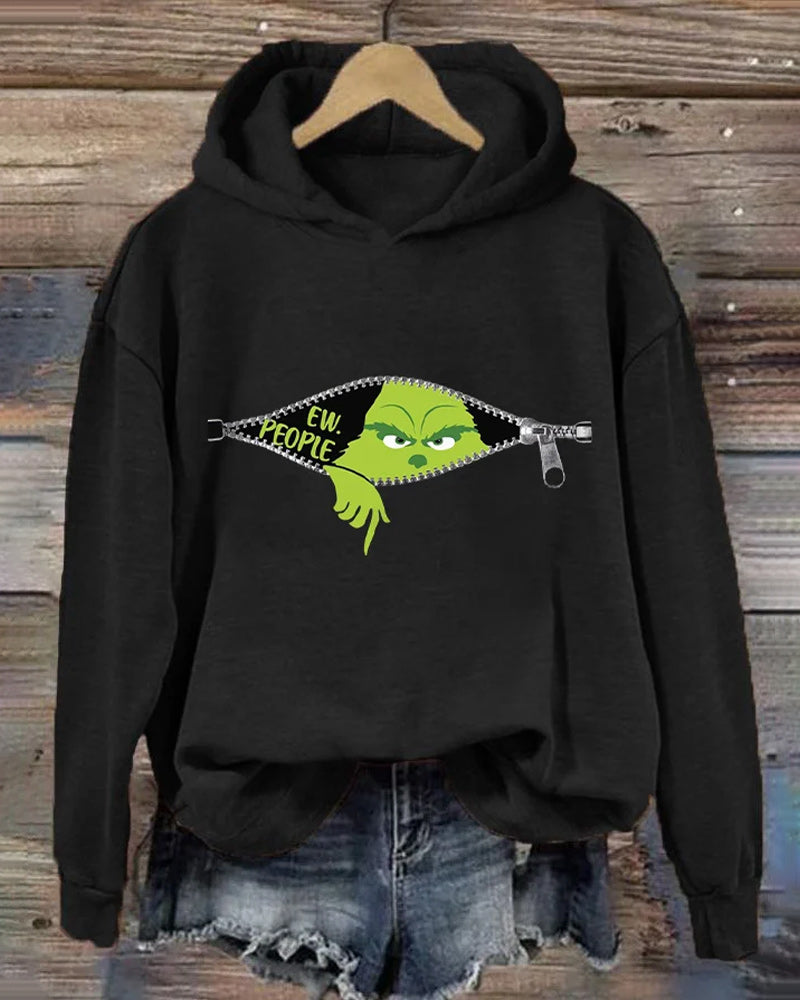 Einfarbige Kapuzenjacke mit langen Ärmeln von Fudus