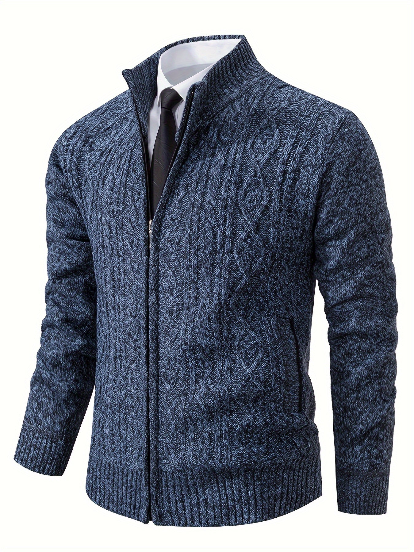 Krohn-e | Strickcardigan mit Reißverschluss und Muster Acryl Bequem und Warm